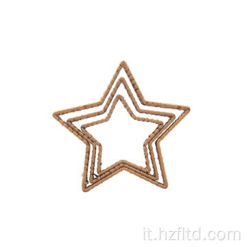 Decorazione a stella set personalizzabile di tre stelle metalliche